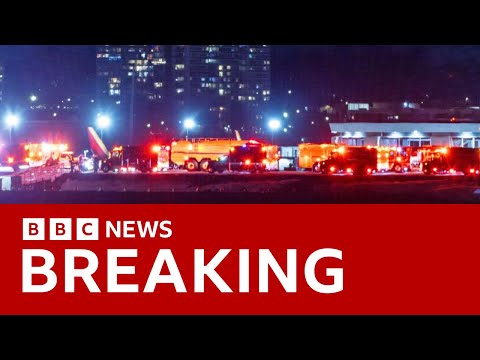 Passenger jet and US Army helicopter collide and crash in Washington DC | BBC News